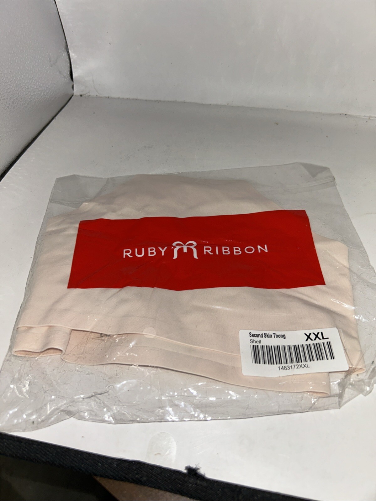 Ruby Ribbon Second Skin Thong In Color Shell. Size XXL #1463 NEW