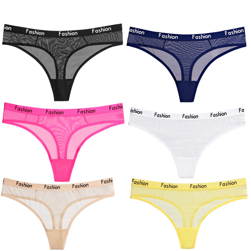 6 Pack Lot Sexy Womens Sheer See Through Panties Thongs G string Sissy Underwear