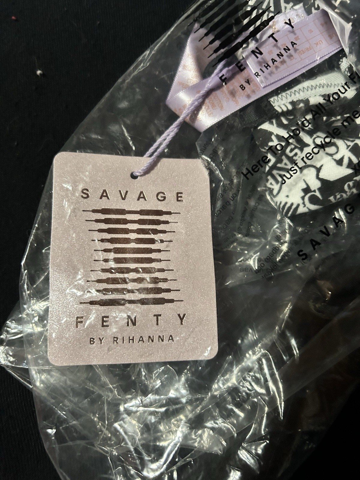 Savage X Fenty Black/White Logo Cotton Panties 1 Pack Women’s Size S