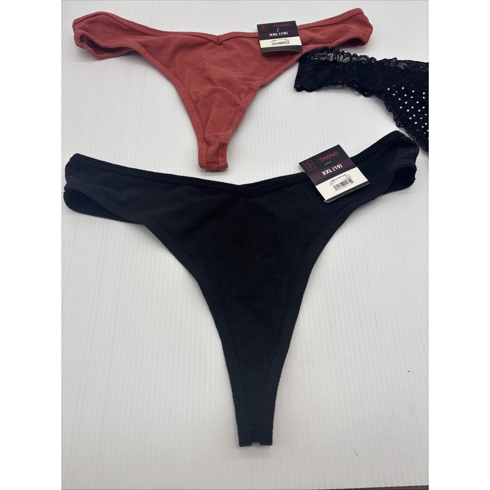 Underwear for Women XXL (19) Thong Black Orange Lace Lot of 3 {RR}