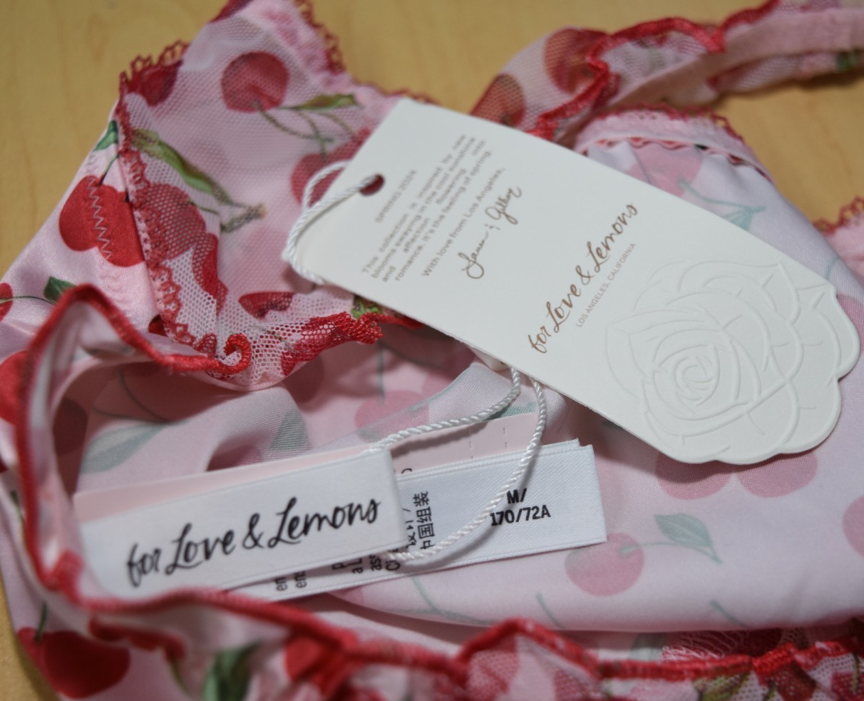 NWT for Love & Lemons Victoria’s Secret Pink Cherry Dangle Bikini Panty M Medium