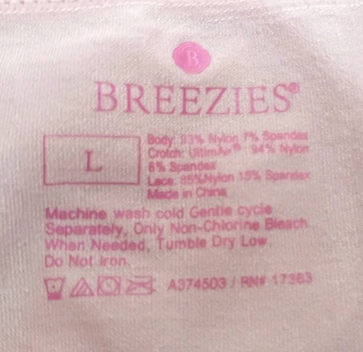 Breezies sz L Seamless Smoothing Panties Mid Thigh Shorts with Plain & Lace Trim