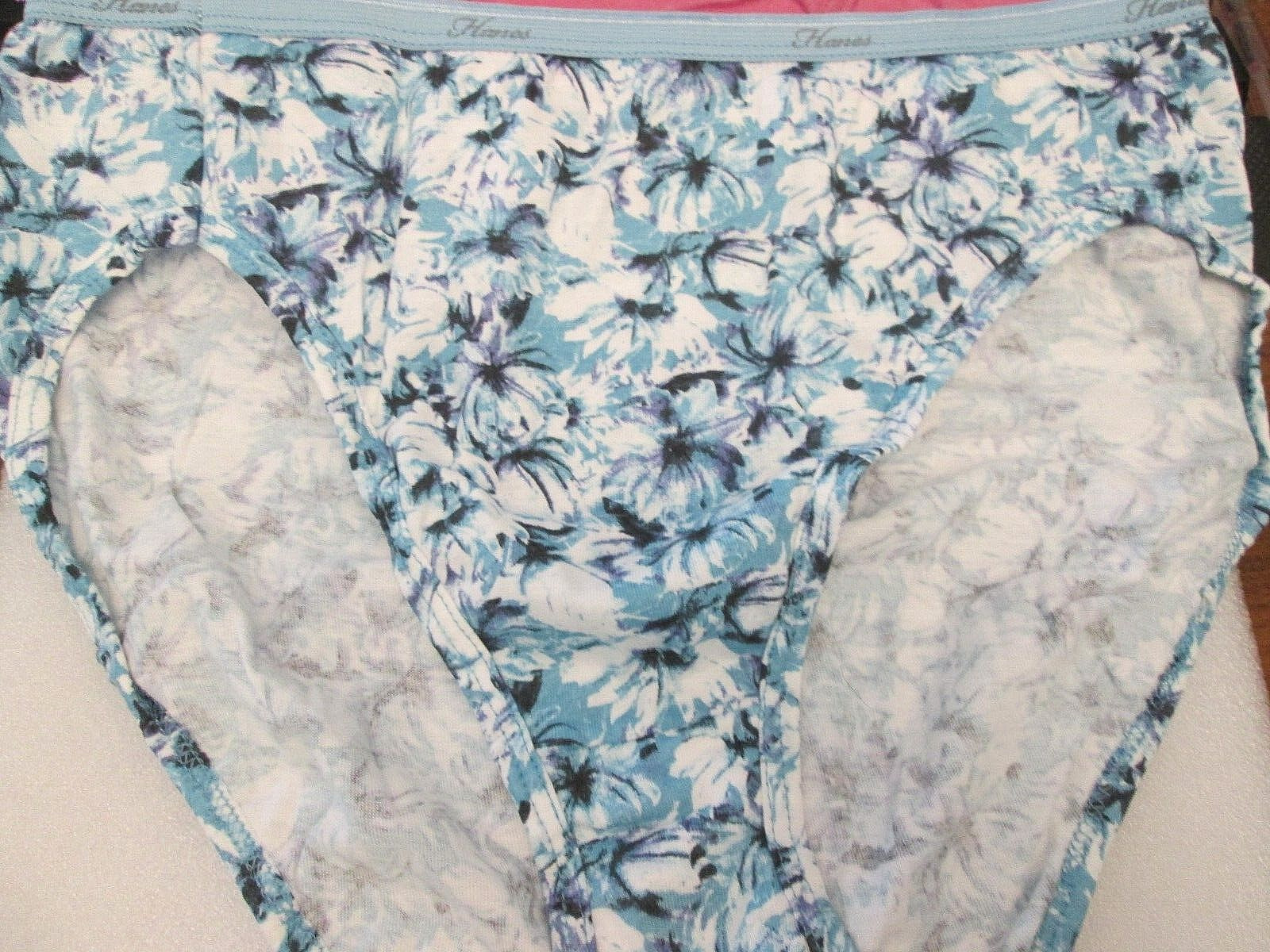 New 2 Ladies Hanes Cotton High Leg Brief Panties💕8/ XL Print & Light Raspberry