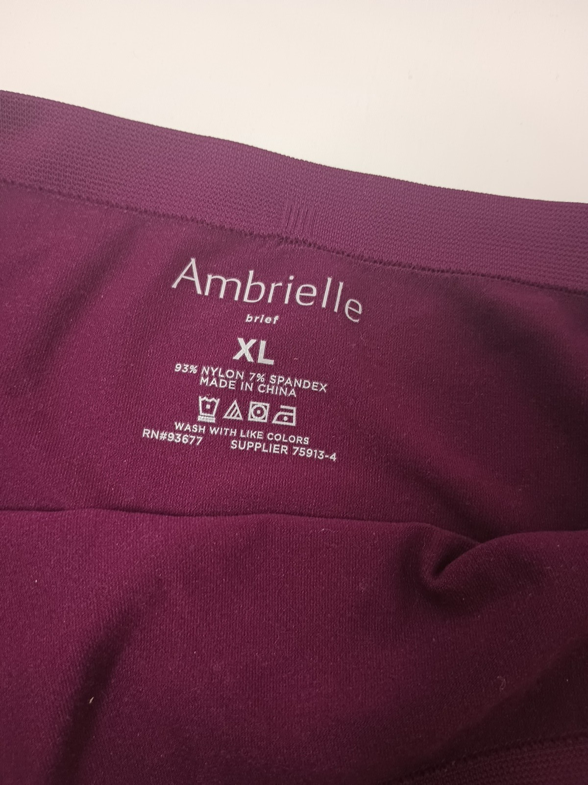 Ambrielle Burgandy Brief Panty Size XL/8 New