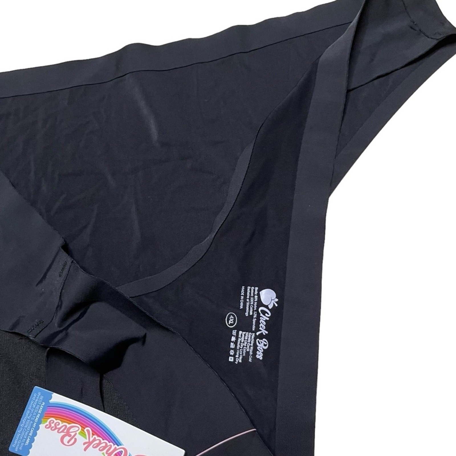 Cheek Boss Thong Black Size 4XL