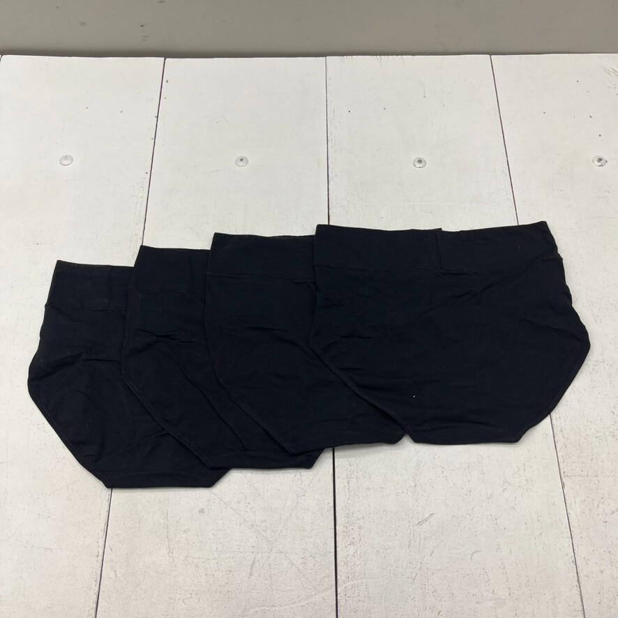 Black 4 Pack High-Waisted Hipster Underwear Women’s Size Large NEW