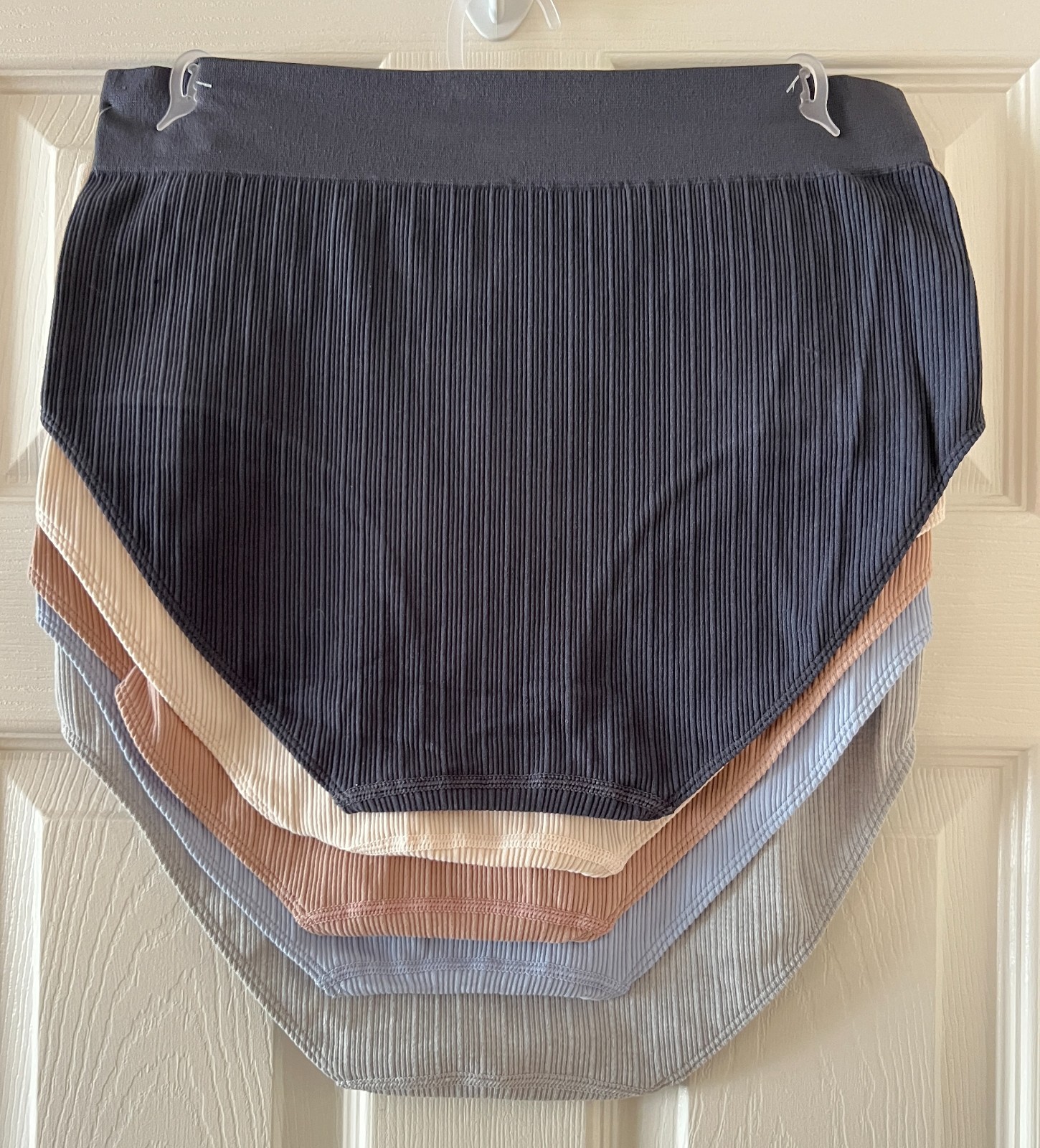 5 pk Size 2X, 3X Nautica NT4487 Nylon Brief Underwear Panties Fit Stretch Ribbed