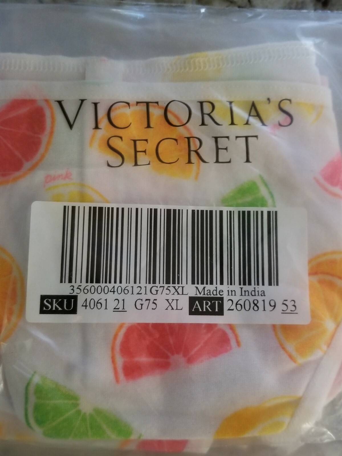 VICTORIA’S SECRET LEMON LIME ORANGE CITRUS PRINT STRAPPY CHEEKSTER TANGA