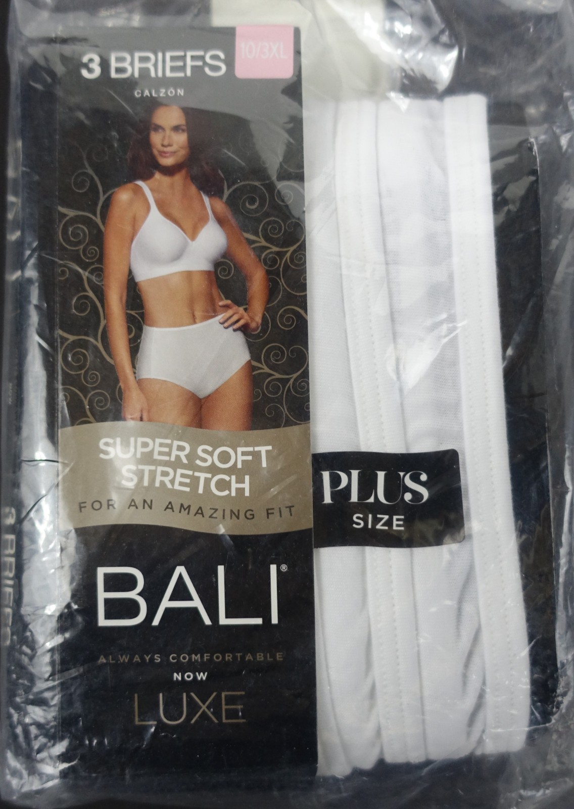 Bali Luxe Briefs Women 3XL Underwear Plus Size Super Soft Stretch 3 pair