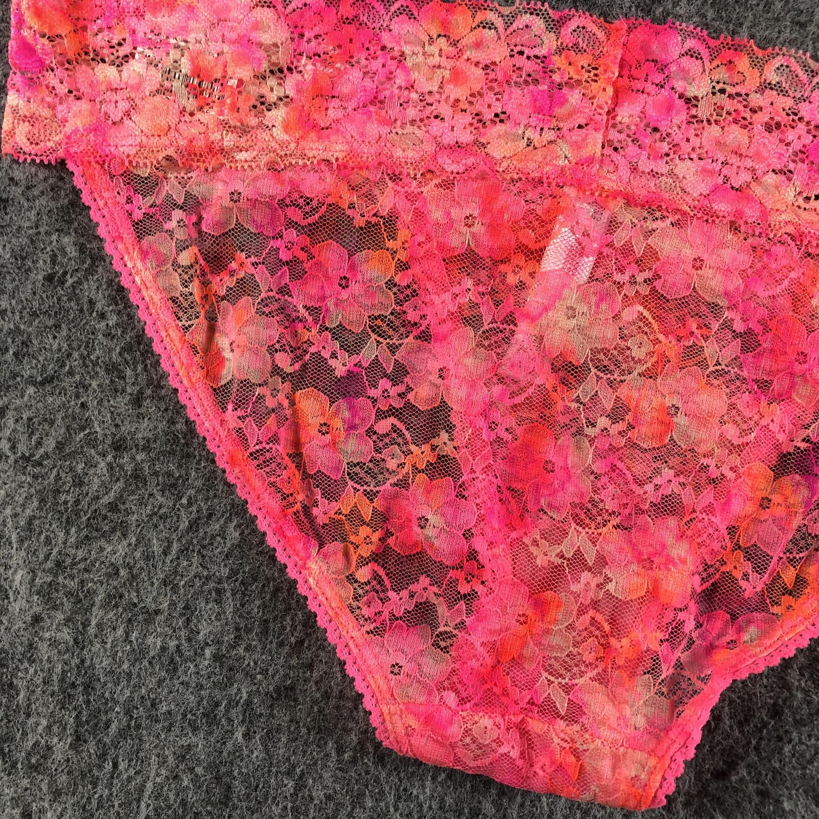 Xhilaration Bikini Panties Juniors M Pink Lace Floral Sheer Stretch Underwear