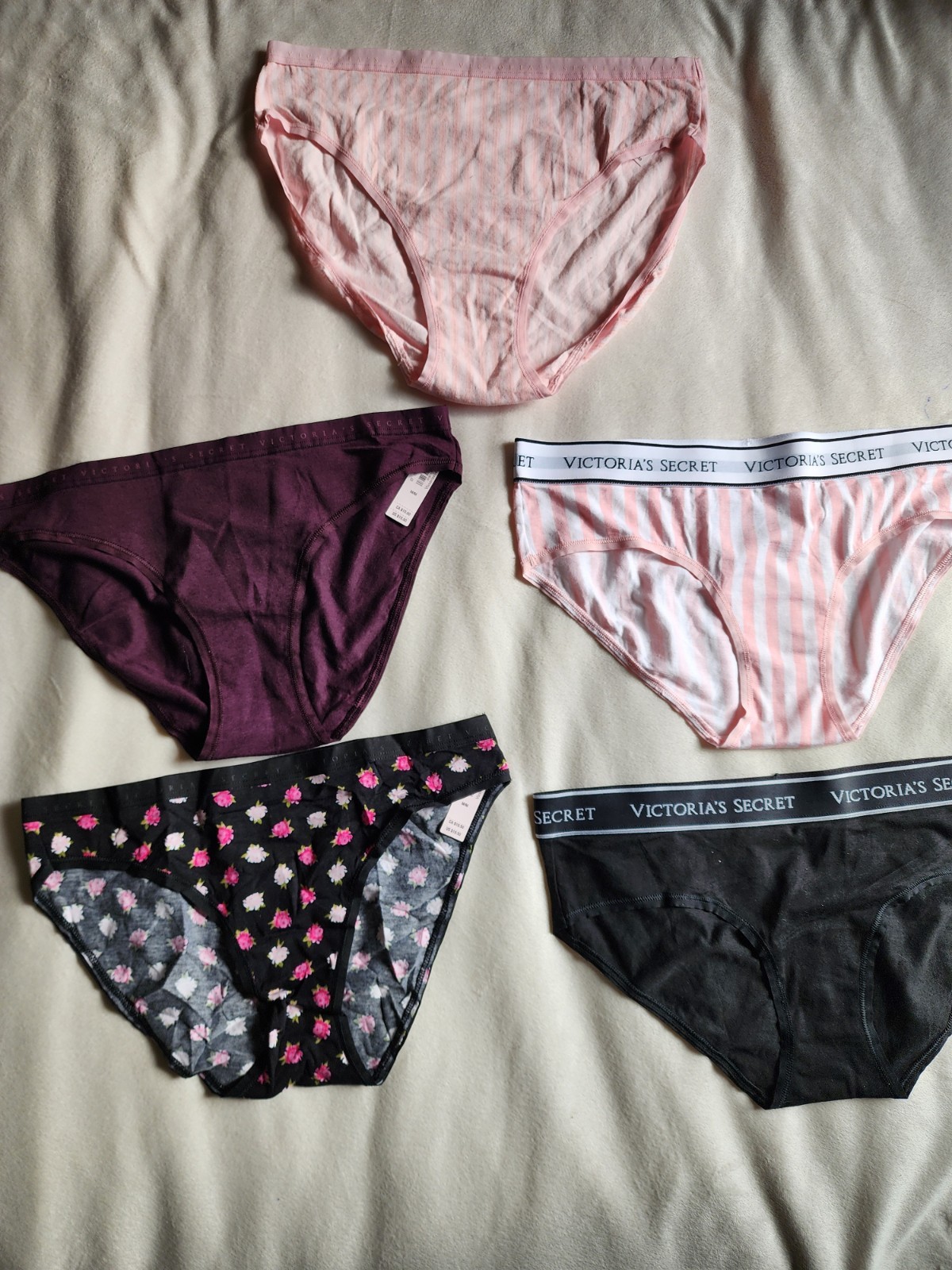 5 pairs size M/M Victoria’s Secret hiphuggers vintage RN54867 CA 67359 India