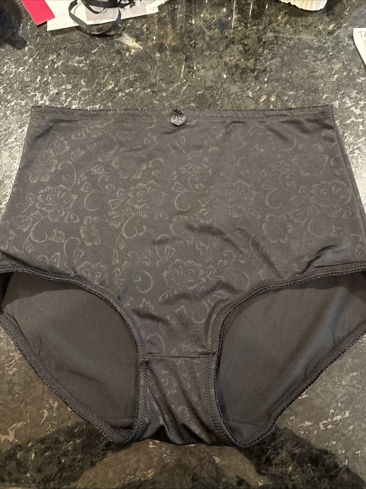 Vtg BARBARA B2BODY Second Skin Satin Floral Granny Panties Black SISSY 3xl