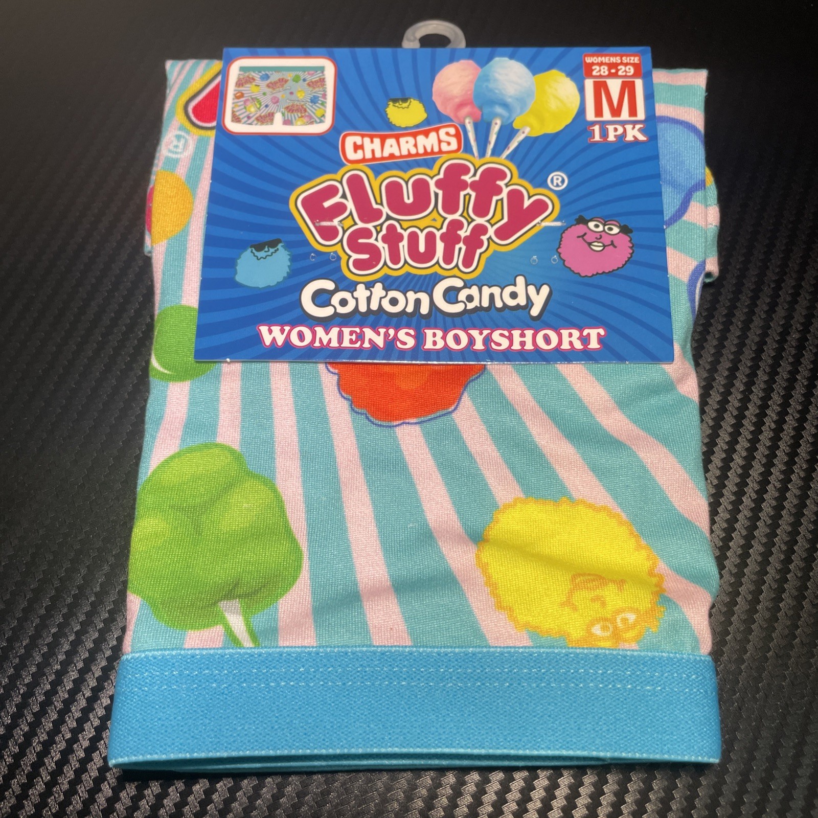 CHARMS Fluffy Stuff Cotton Candy Women’s Boy Short Sz M 28-29 New