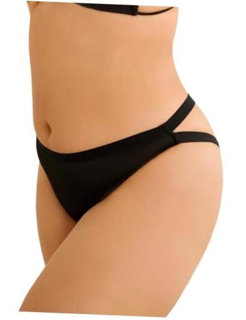 Women’s Plus Size Low Rise Crisscross Back Cut Out Panties 4X-Large Plus Black
