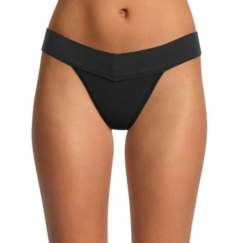 No Boundaries Women’s Seamless Low Rise Thong Panties Size X-LARGE Black Soot