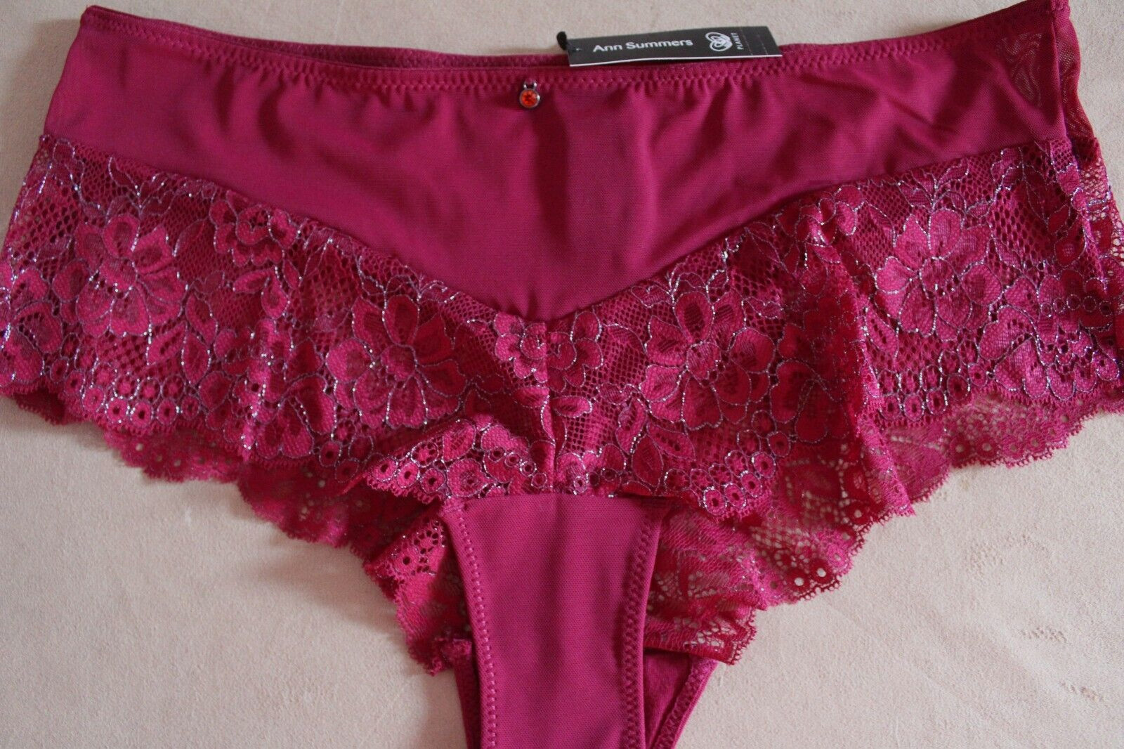 Ann Summers Size 8 Sustainable Knickers New & Tags EU 34 Sexy Lace Planet Short
