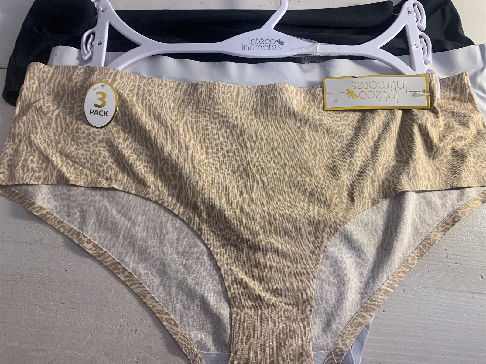 Inteco Intimates 3 Pack Bikini Panties Women’s XL Polyester Spandex