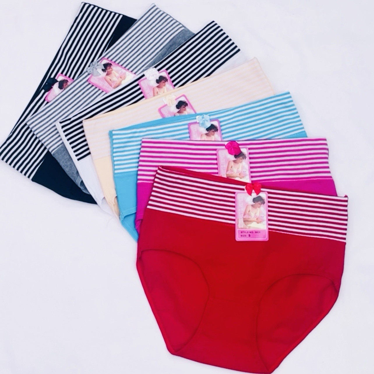Lot 6 Women’s High Waisted Cotton Full Coverage Soft Stretch Panties 3028 Sz L