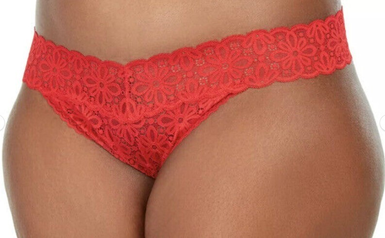 Jenni Plus Lace Thong 5 Pairs of S-XXL( cherry, mauve and chat) MSRP 3 for $21