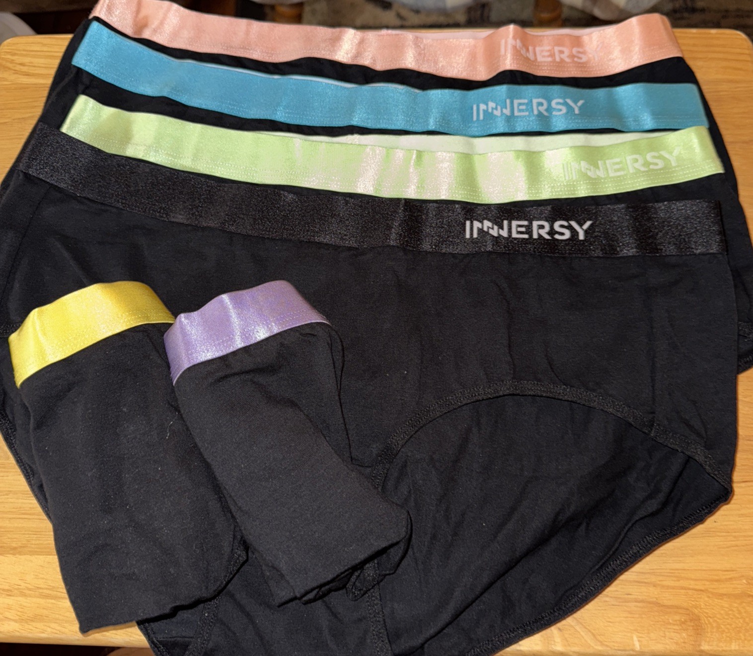 INNERSY Women 6 Pk Hipsters Panties Assorted Colors Cotton / Spandex SZ 2XL NEW