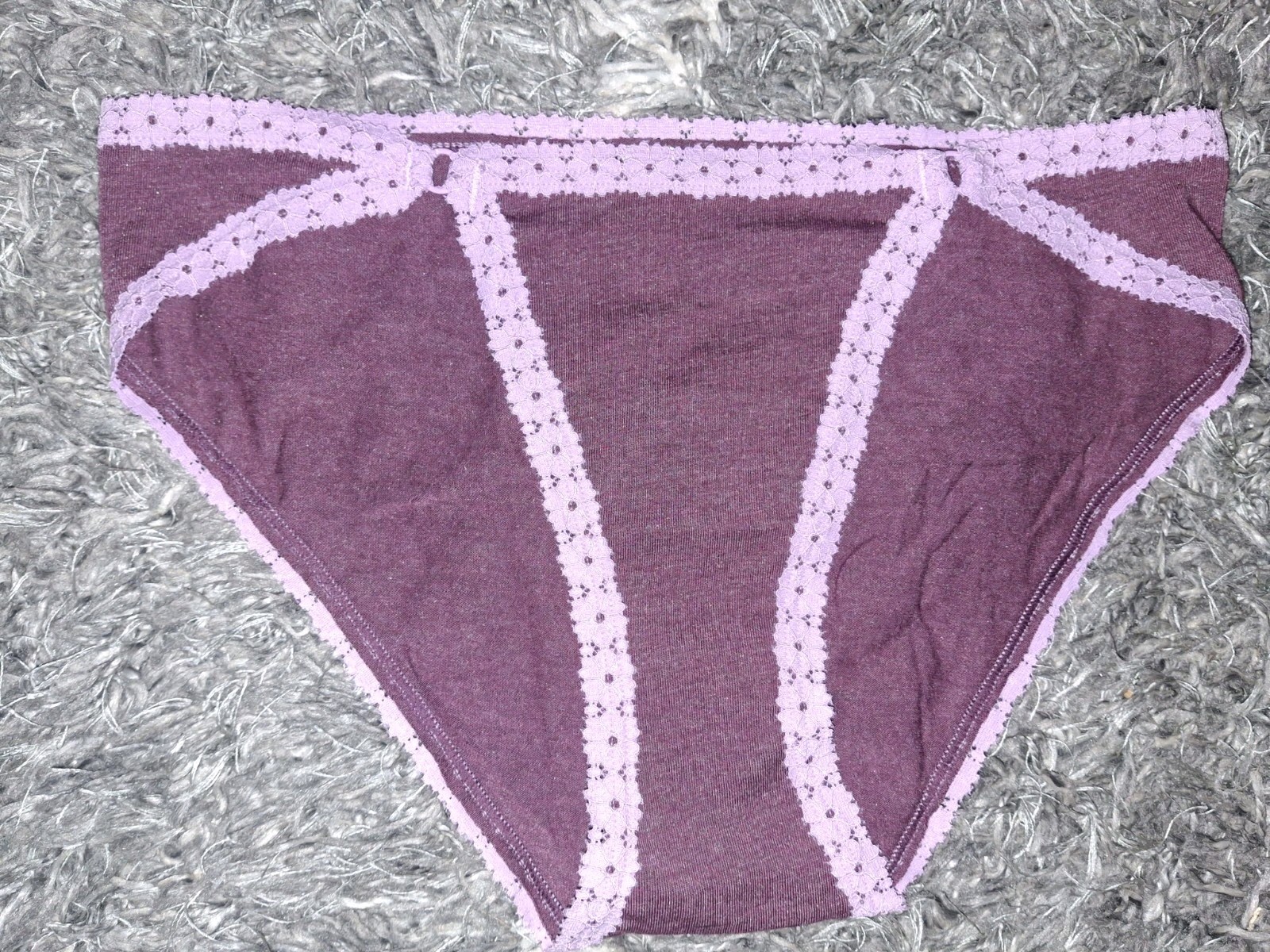 NeW Vs Pink 2tone cotton lace Trim O Ring Cheeky Panty Size Medium