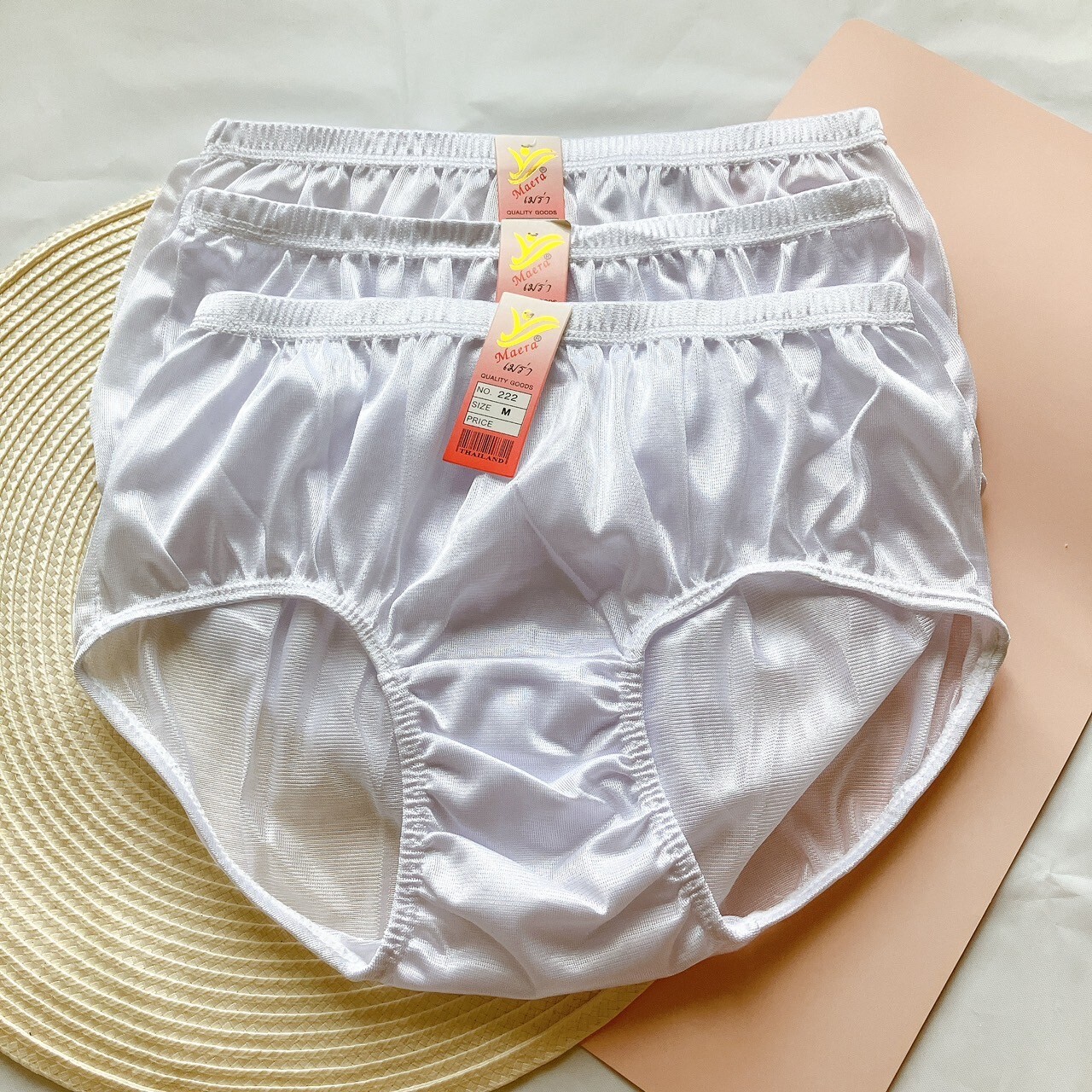 M – 3XL White Nylon Panties Knickers Panty Unisex Underwear Soft Undie 6 Pcs New
