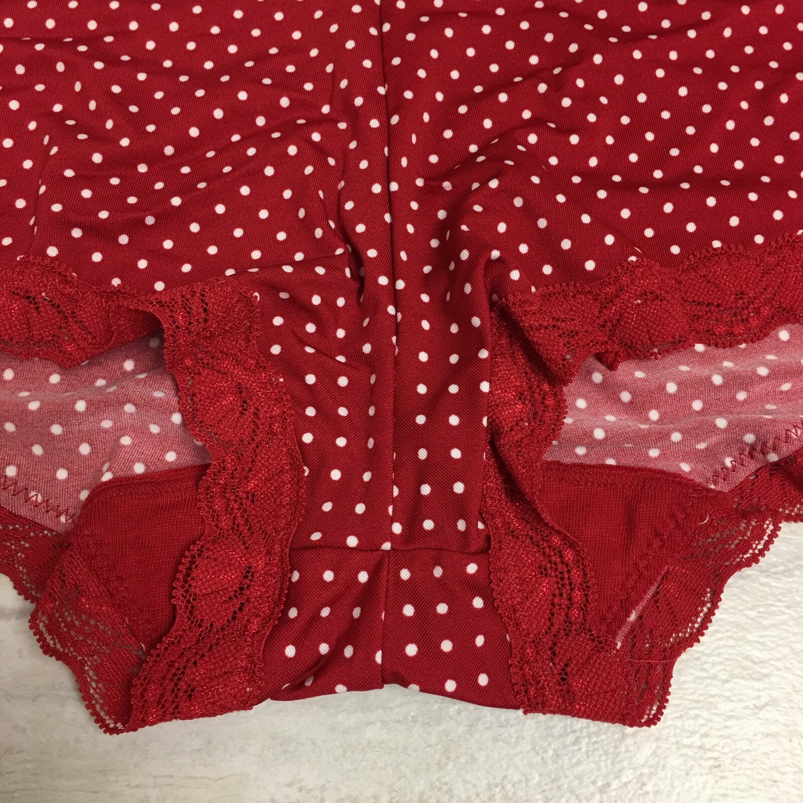 4-Pack Maidenform Women’s Microfiber & Lace Boyshorts, Red/White Polka Dot, XL/8