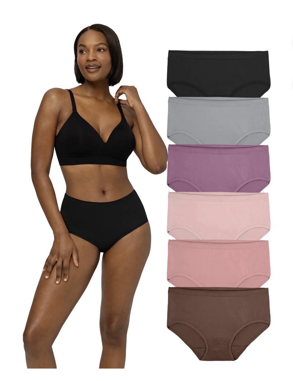 6-Pack FRUIT OF THE LOOM Women’s 6/M Briefs 360 Stretch Seamless • Colors