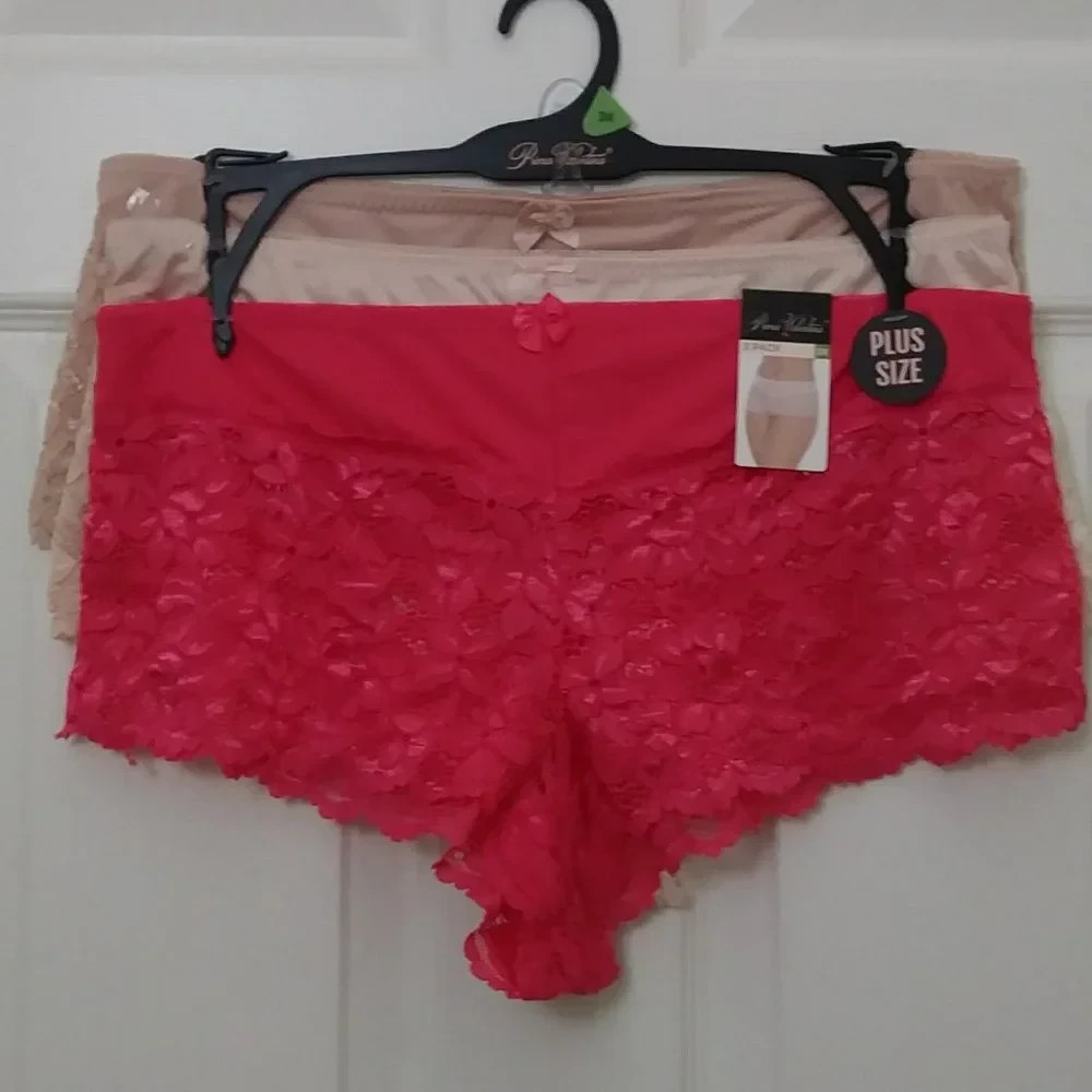 Prima Valentina Women’s 3 Pair Pack Lace Detailed Panties Plus Size 3X
