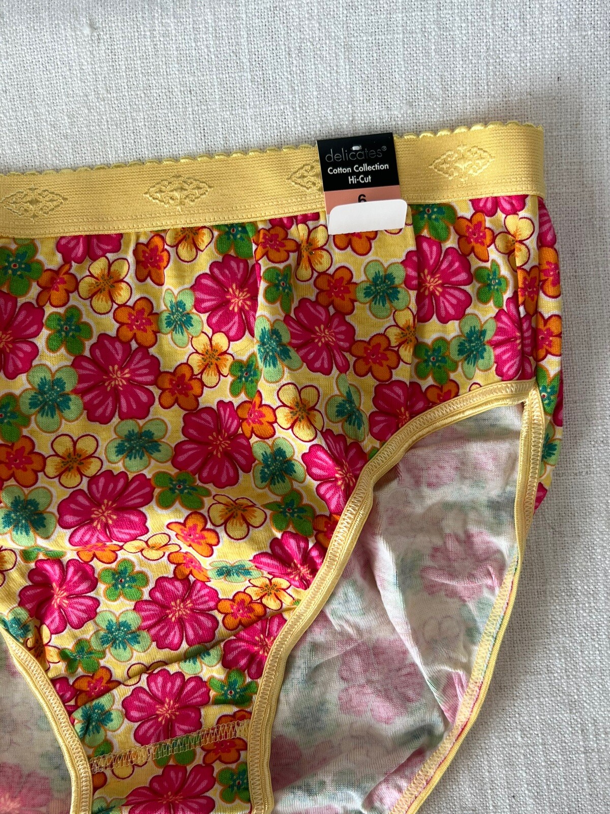 Vintage Delicates Hi-Leg 100% Cotton Brief Panty | Retro Floral | M | New