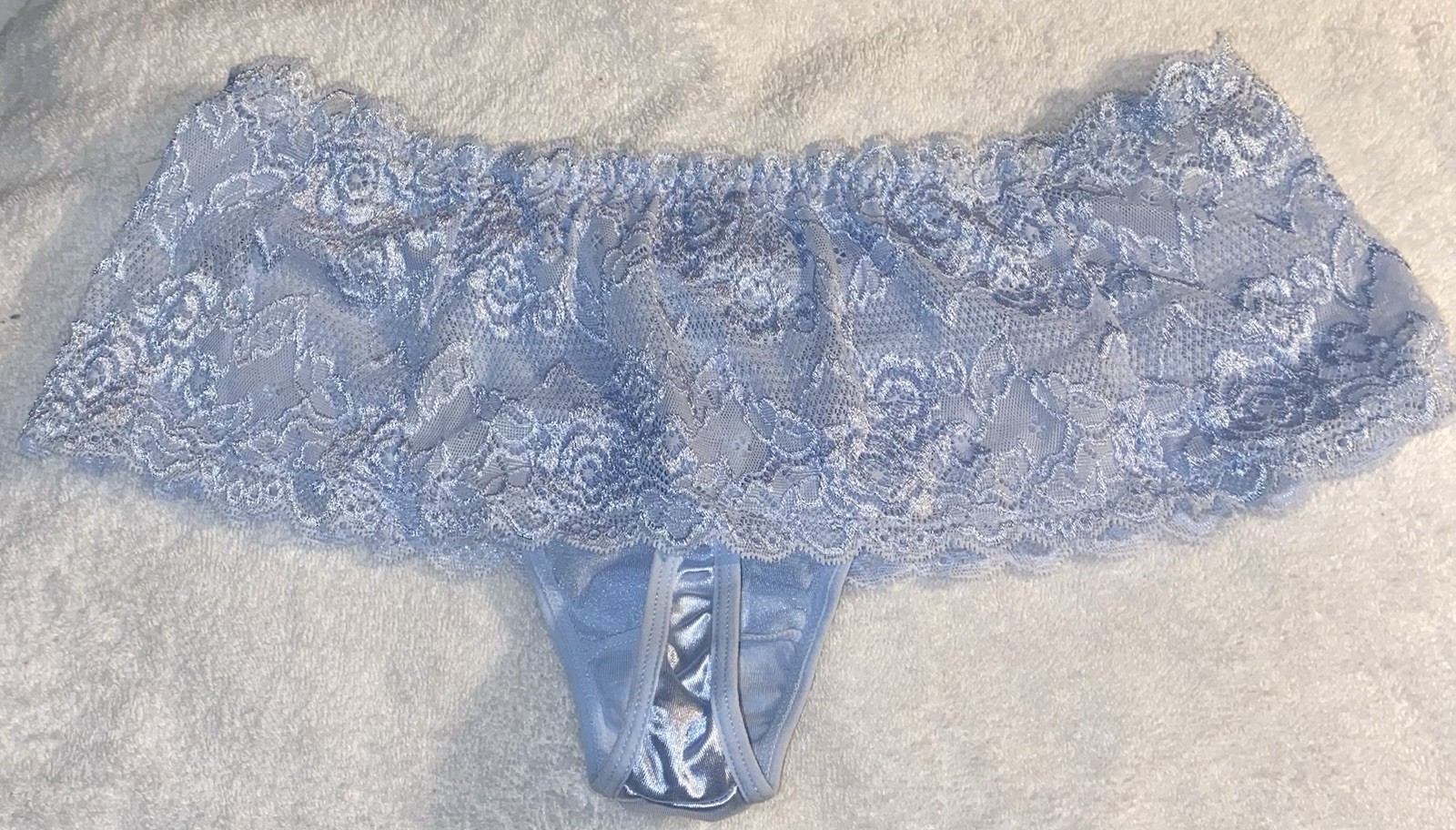 Vtg 90s Secret Treasures Second Skin Satin Thong /Skong Lace XL 8 NWT Lace Skirt