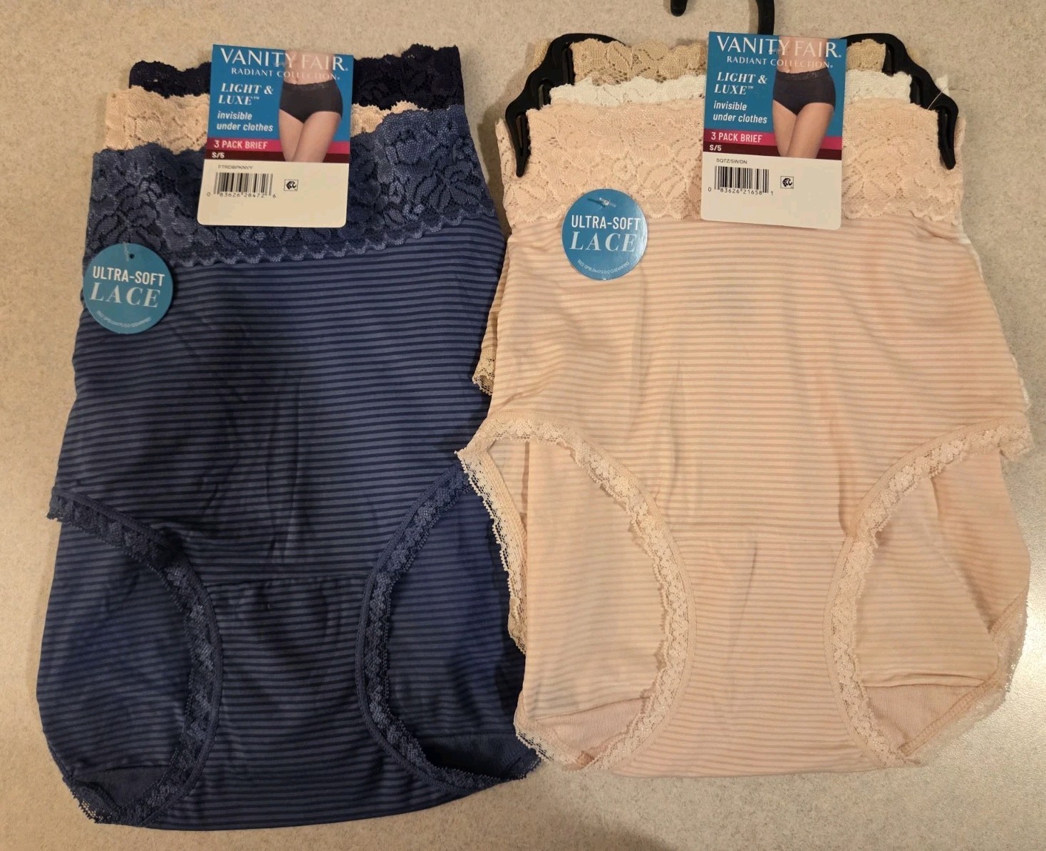 Vanity Fair Women’s SMALL (5) Light & Luxe 6 PACK Brief 3413135 Lace #21426-#103