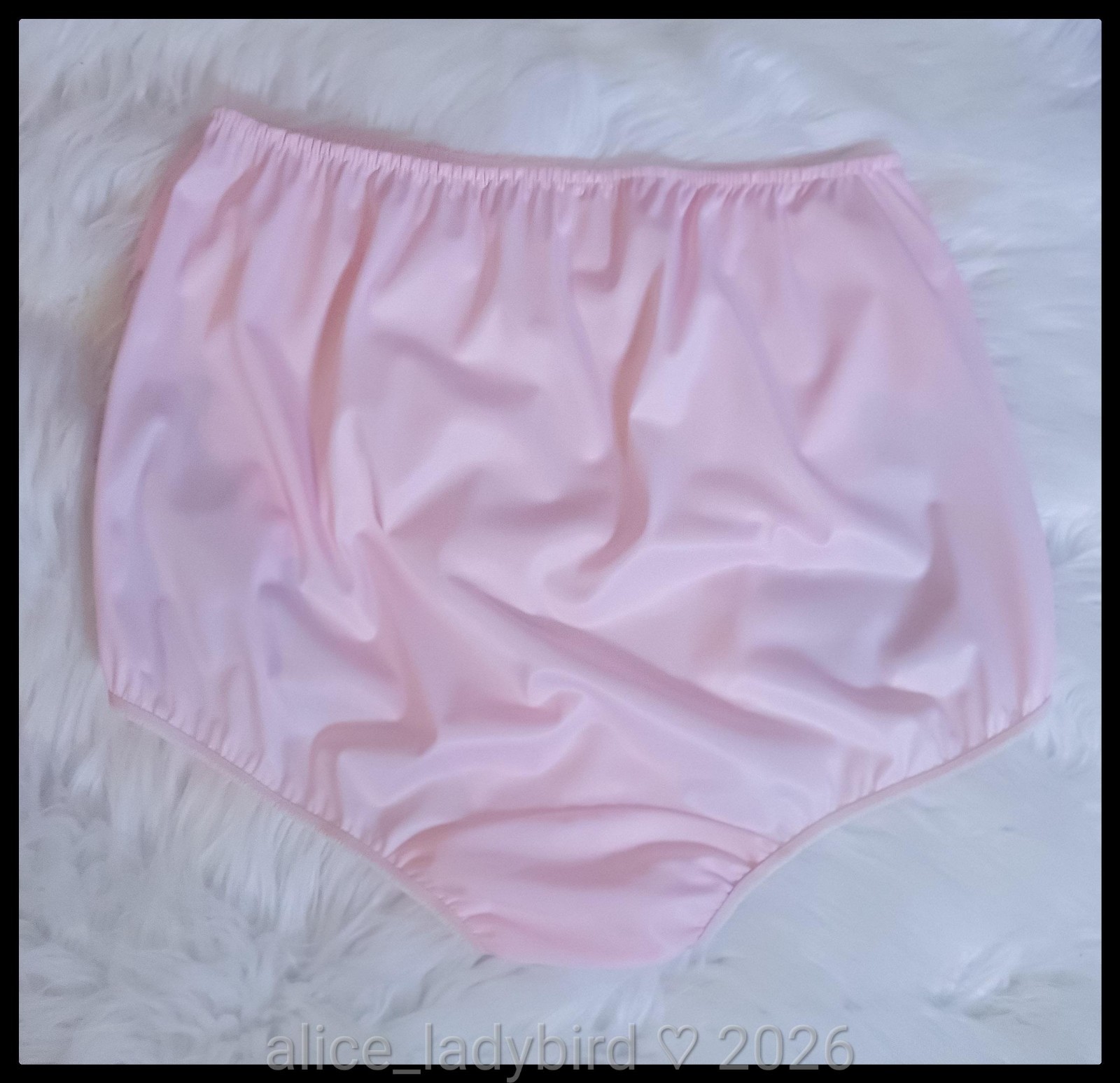 SILKY Vintage PANTIES Full BRIEF Pastel PINK Sheer FLORAL Lace Satin Nylon ~xl/8