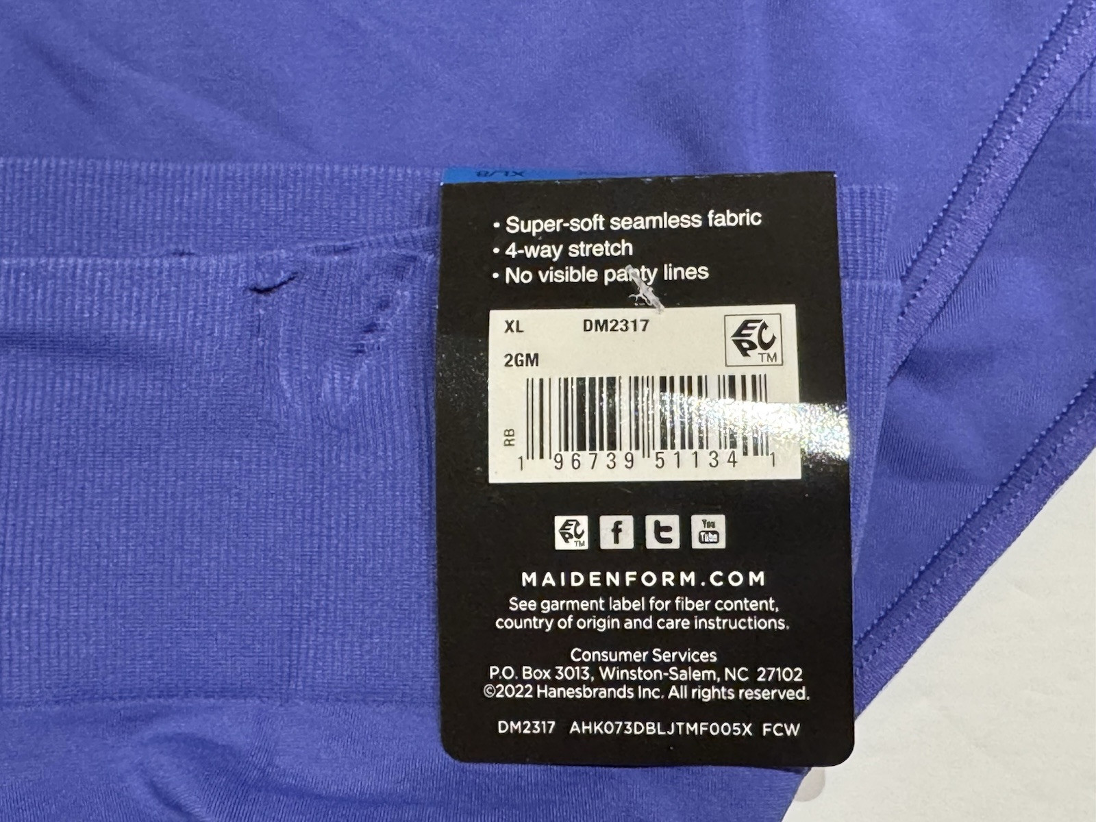 NWT Maidenform Pure Comfort High Leg Bikini Panties DM2317 XL 8 Blue 3 PAIRS