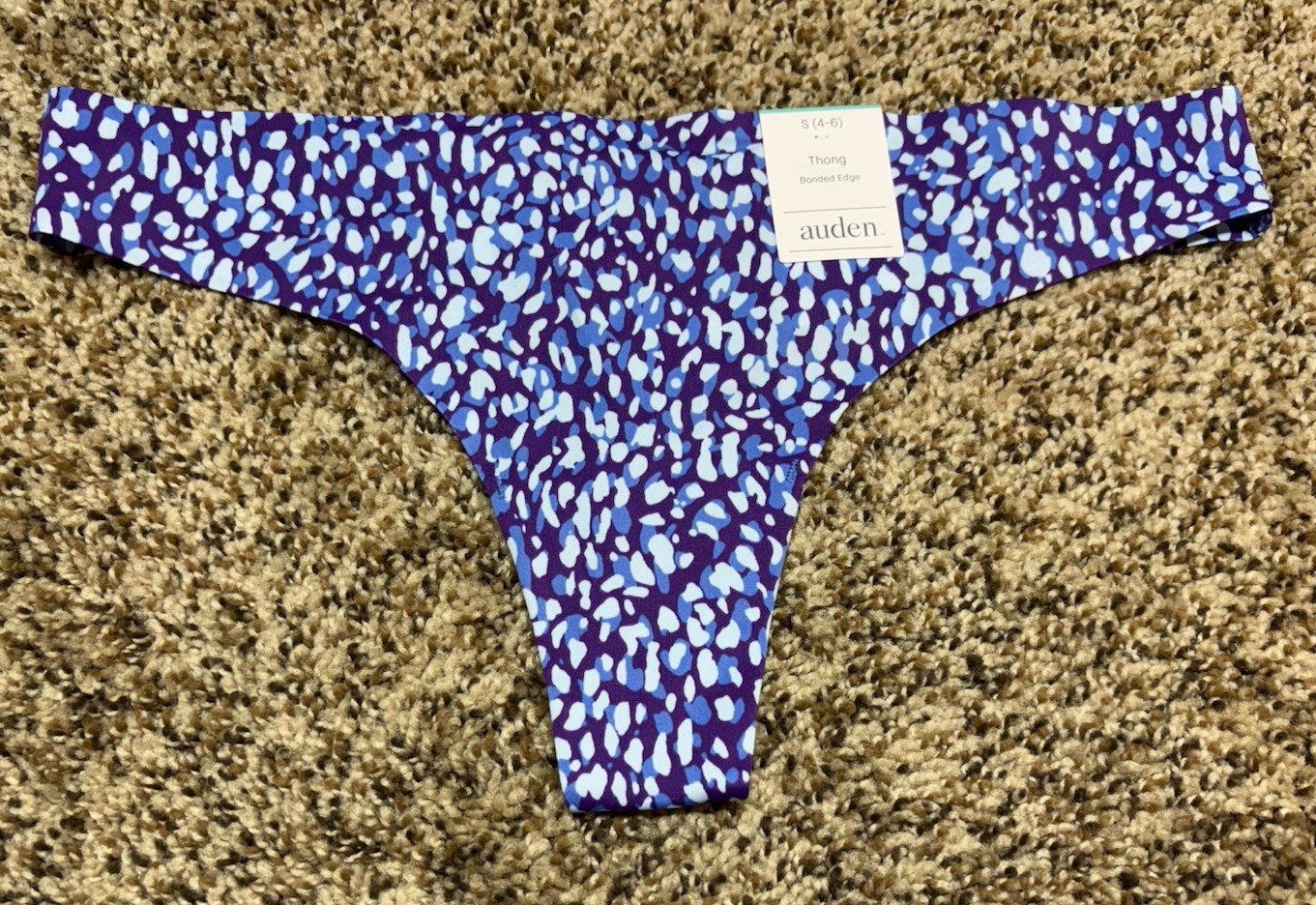 Auden Purple/Multi-Color Bonded Edge Thong. Size: S (4-6).