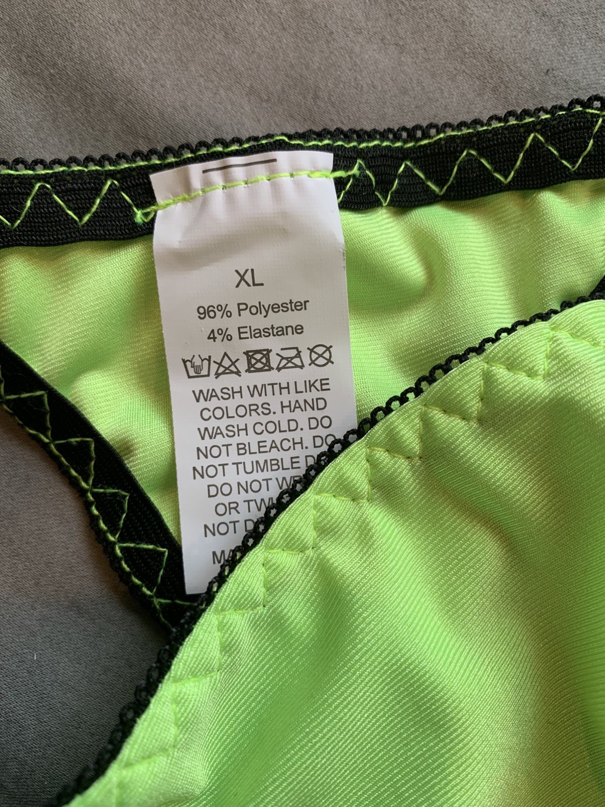 Sweet Neon Thong Panties XL Black Trim Solid Logo Accent