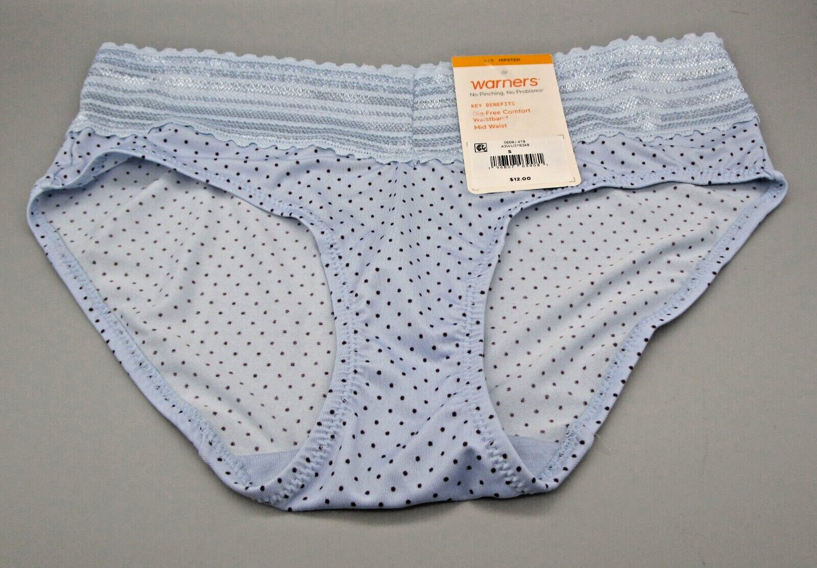 WARNER’S~S 5~5609J~Blue Dot Print No Pinching, No Problems Lace Hipster