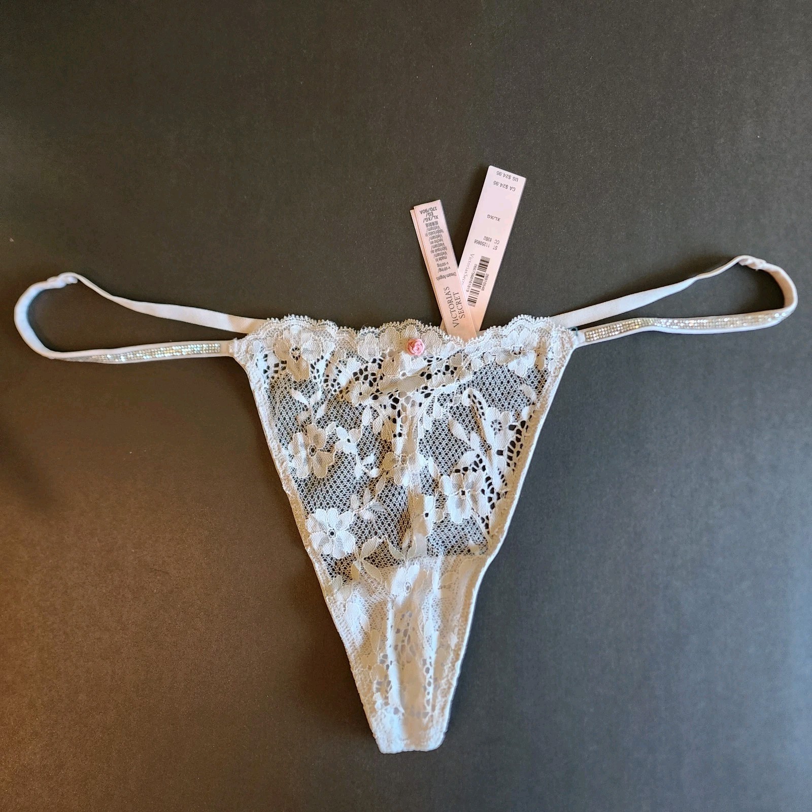 Victoria’s Secret Dream Angels V-string NWT Lace Size XL Gray