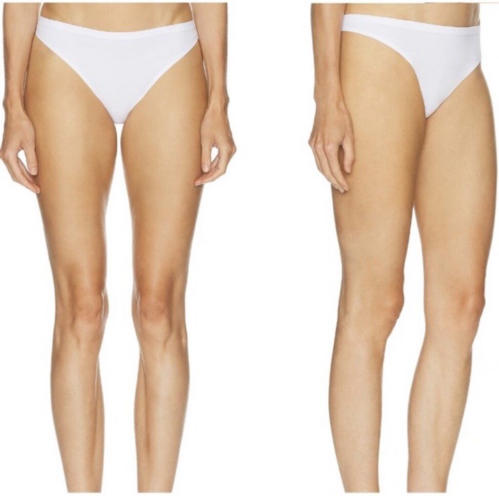 $135 Wolford 3-Pack Modal Cotton Blend Thong Panties White Jersey Seamless S