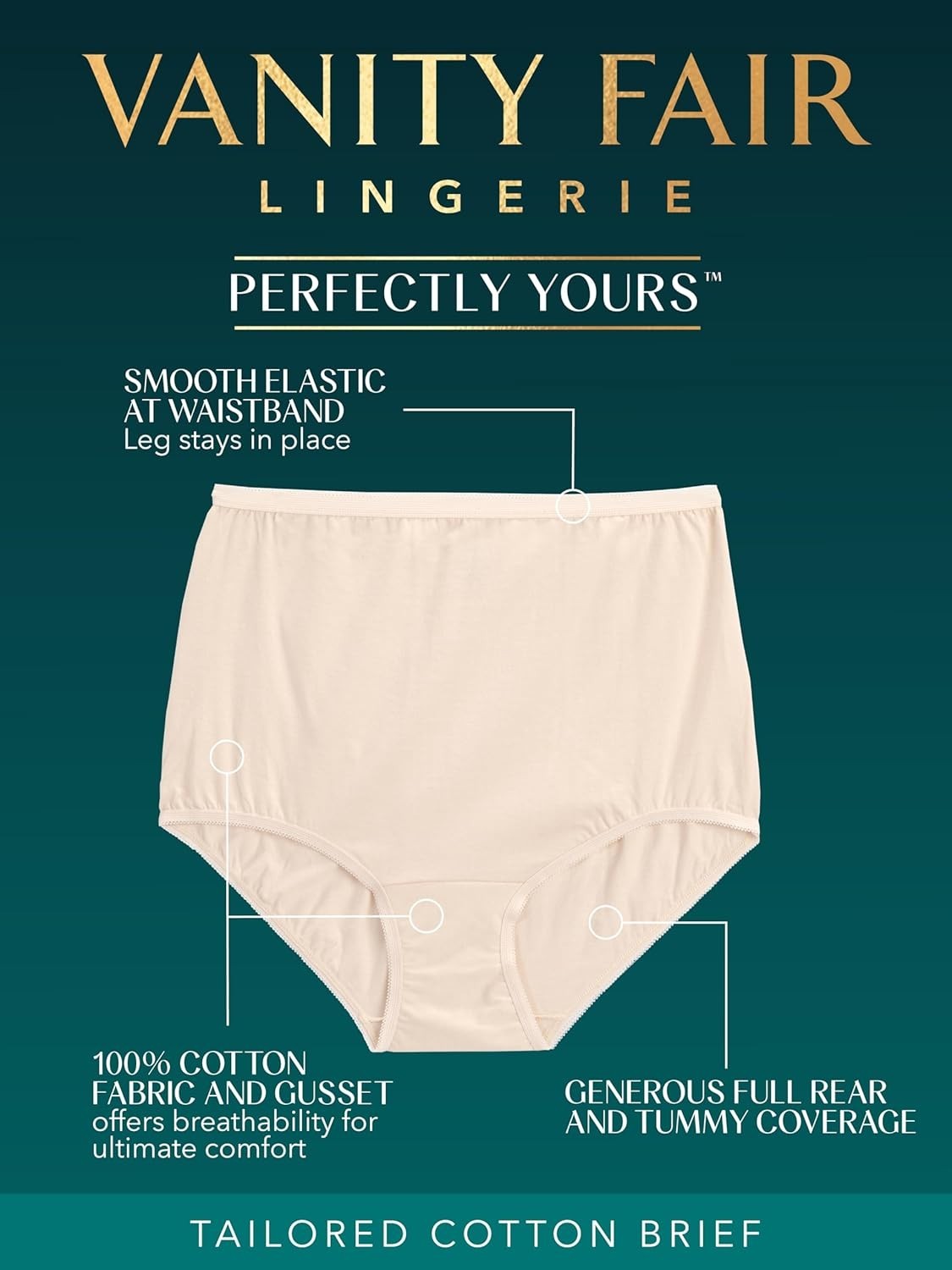 Breathable High Waisted Women’s Briefs – Perfectly Yours in Candleglow, Size 9
