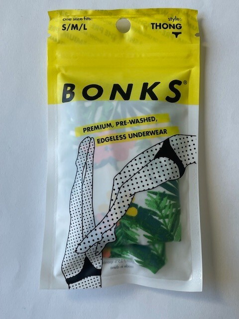 Bonks Thong Premium, Pre-Washed, Edgeless Underwear One Size fits S/M/L FreeShip