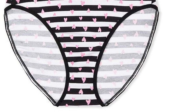 M L XL XXL Black White Heart Cotton Victorias Secret High-Leg Waist Brief Panty