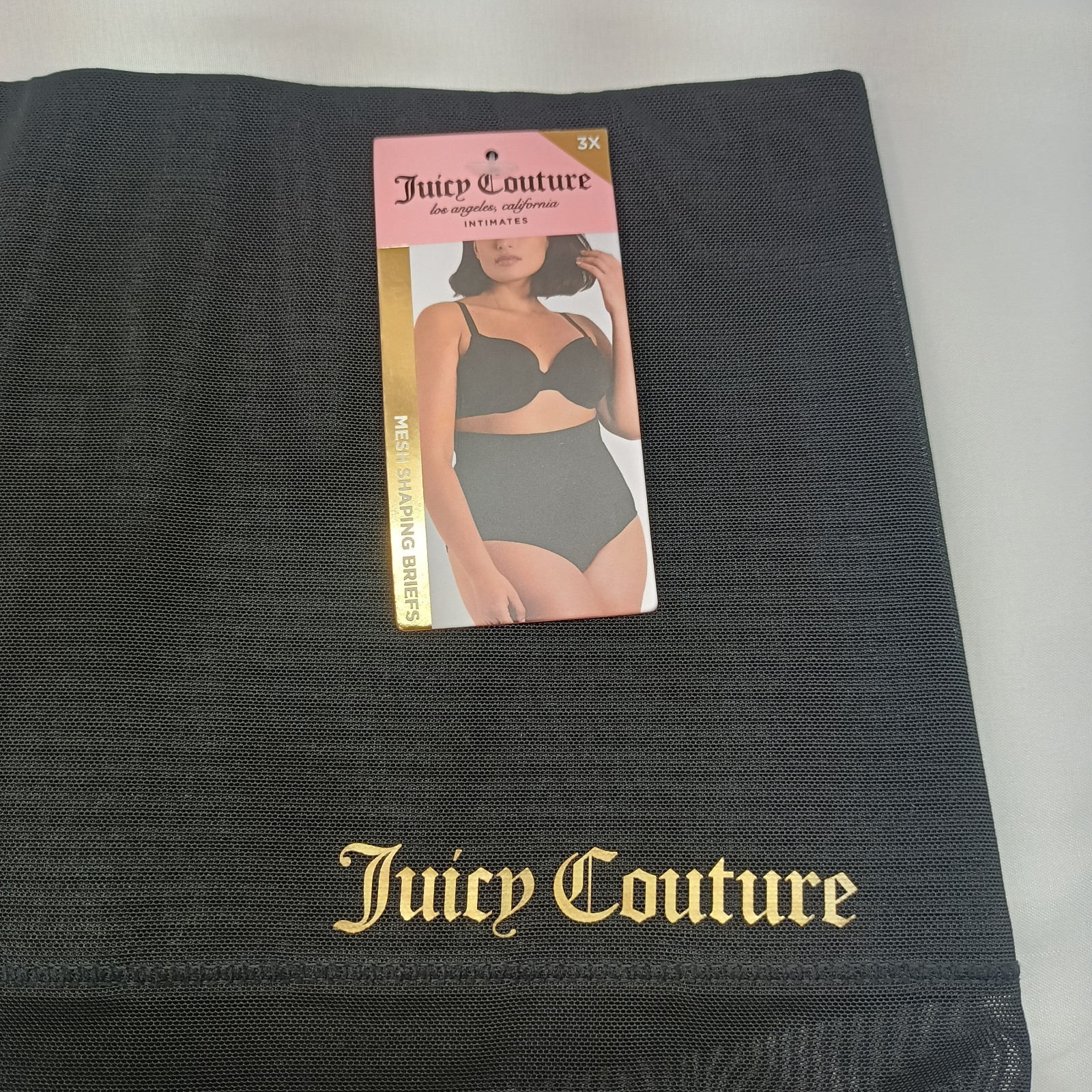 JUICY COUTURE JC7651 2PKA COMPRESSION WAIST MESH SHAPING BRIEF PANTIES 3X NWT