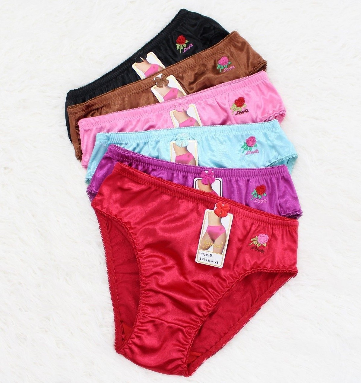 B12 GRACE sissy liquid SATIN Embroidered Wetlook SHINY Bikini panties XL 2XL 3XL