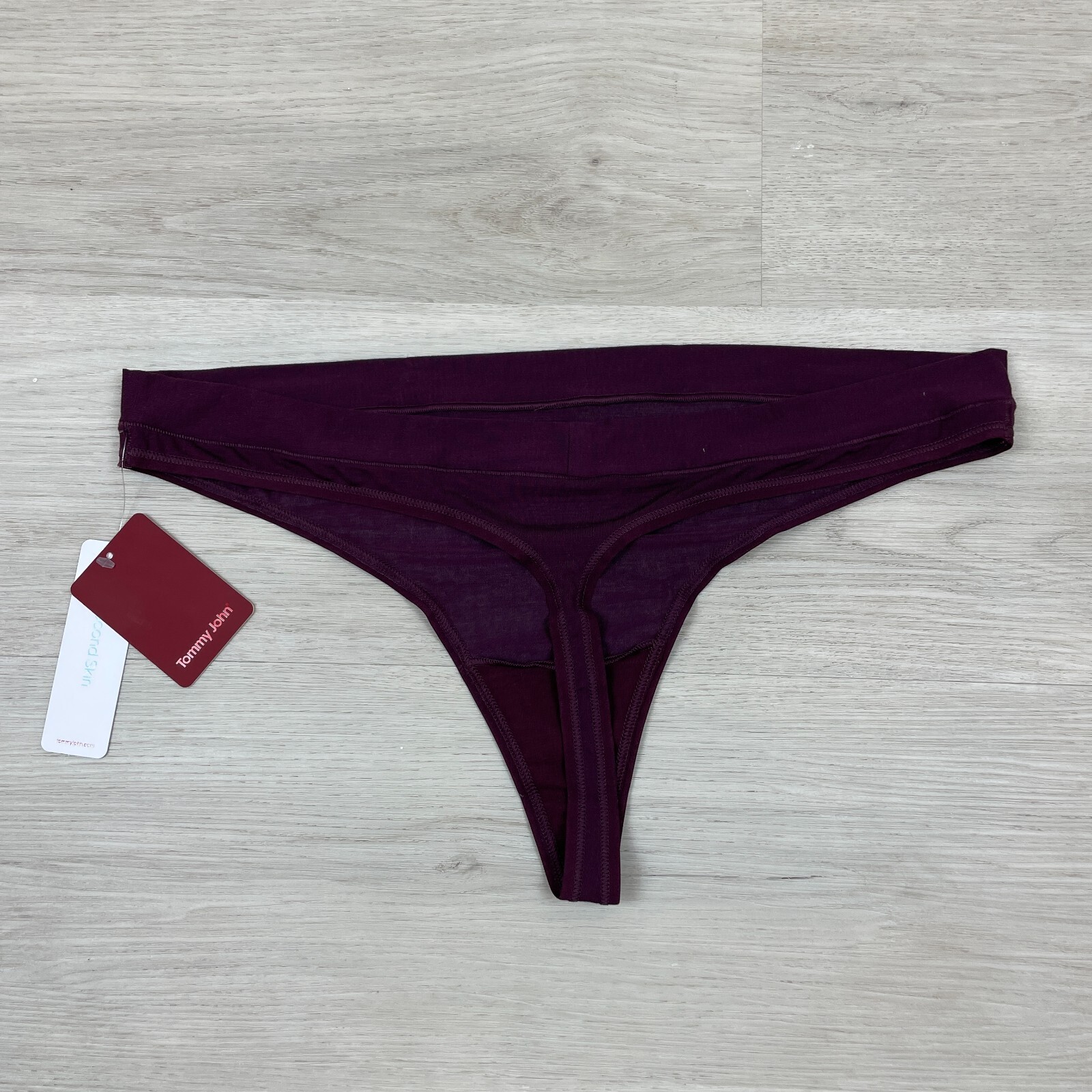 Tommy John Second Skin Thong Panty Womens XXL Winetasting Red NEW
