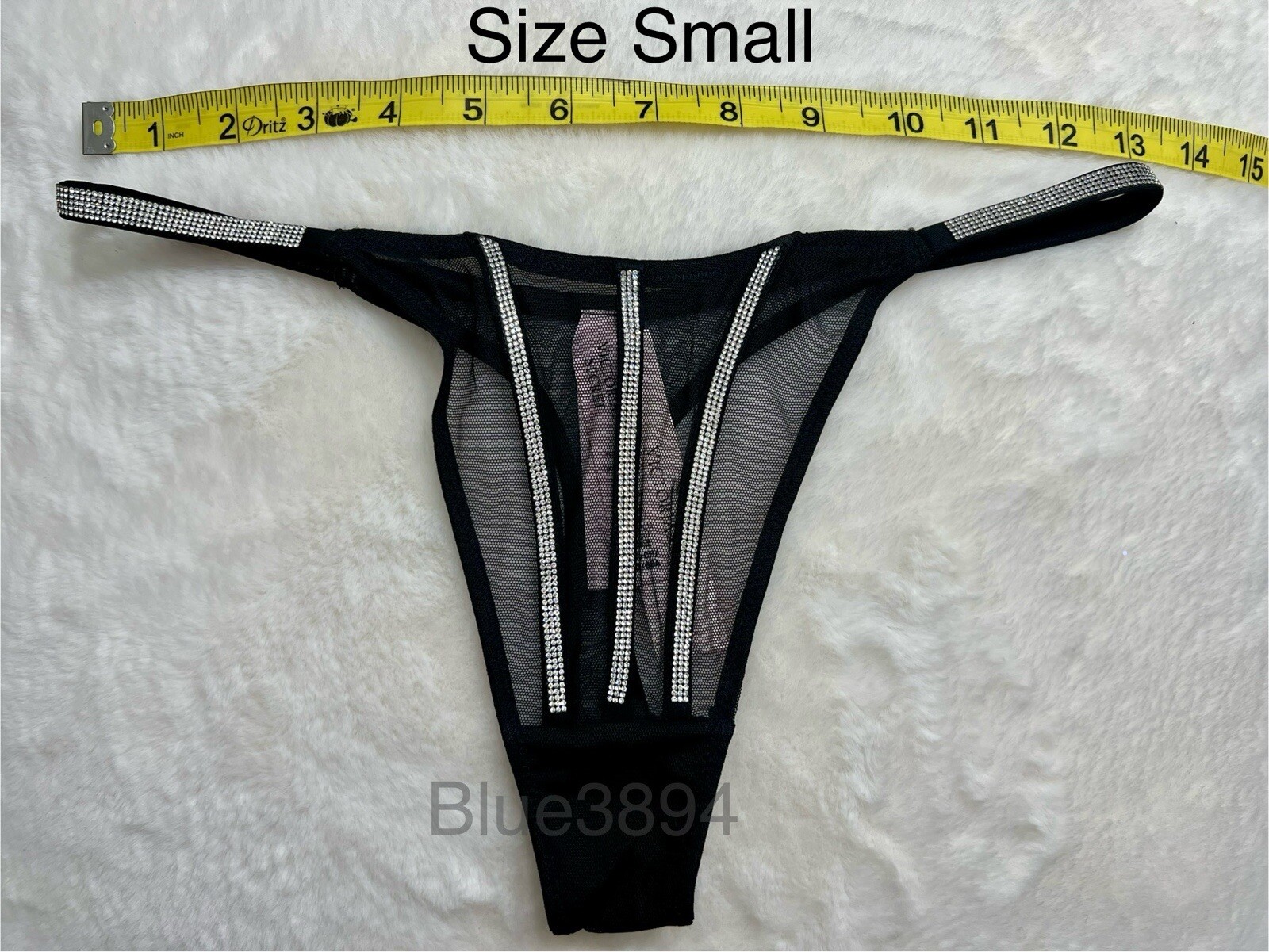 💗Victoria’s Secret Shine Rhinestone Strap Sheer Thong Size Small/Medium/Large