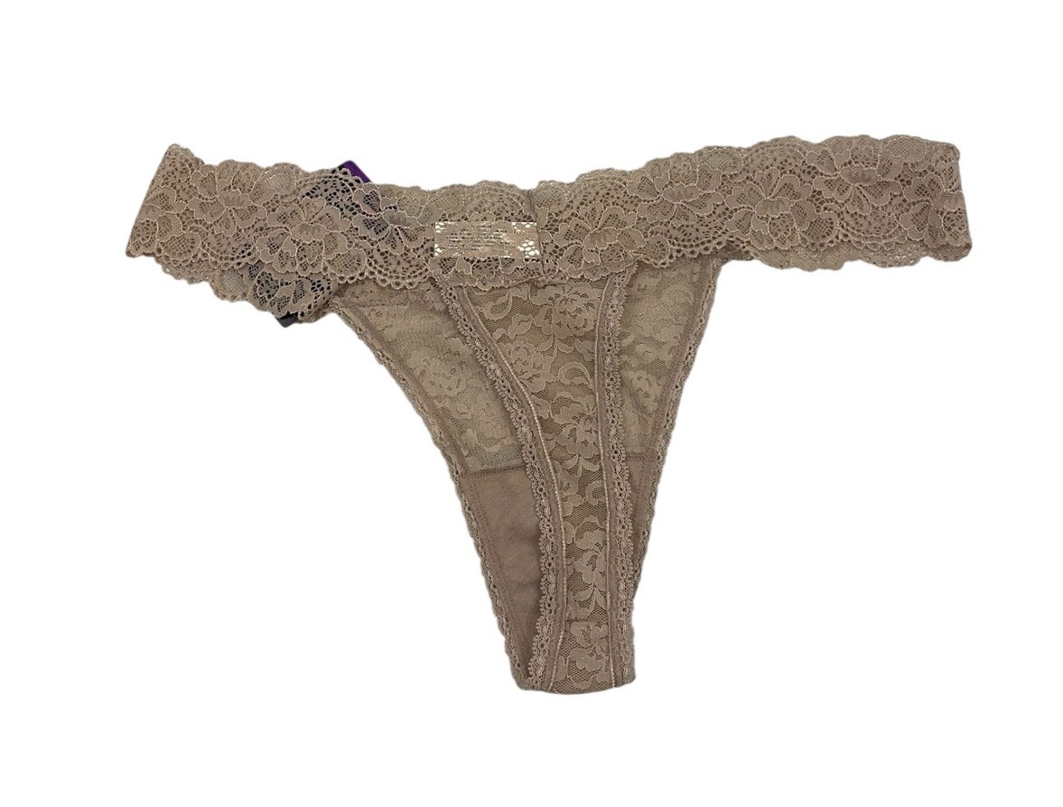 Maidenform Beige Lace Thong Size 2XL/9 – 86% Nylon And 14% Spandex