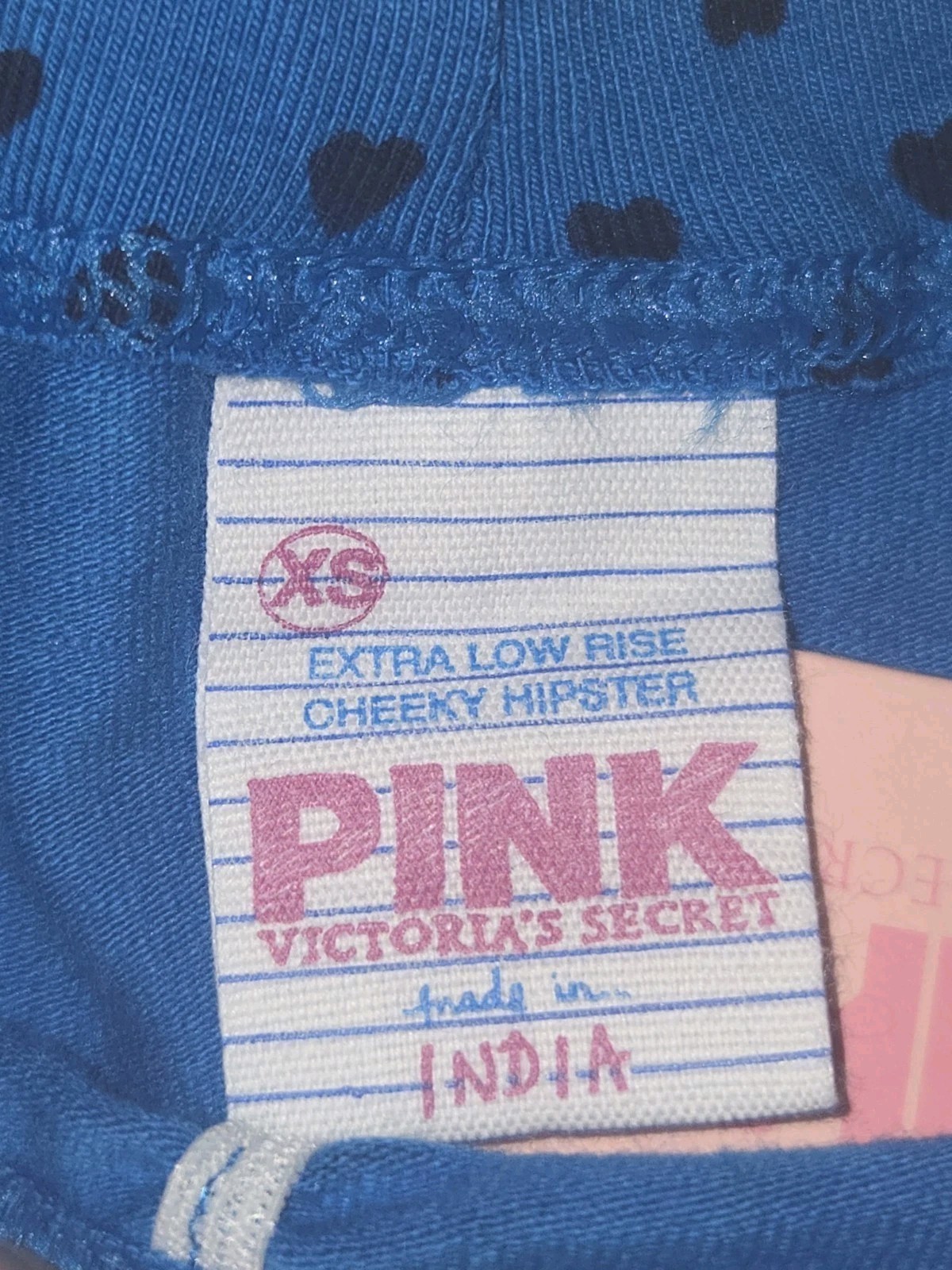 VTG Victoria’s Secret PINK Polka Dot Hearts Low Rise Cheeky Hipster Panties S