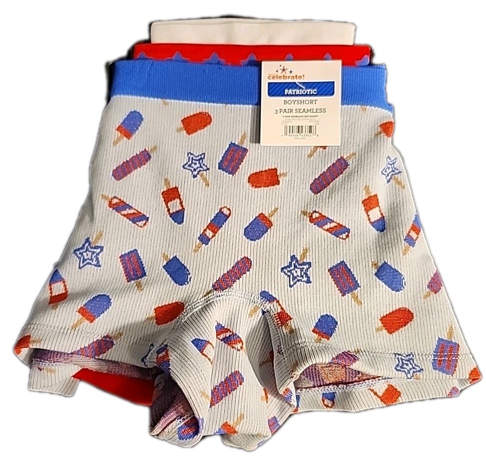 NWT Way To Celebrate Boyshort Panties 3-Pack Seamless Size Small Multicolor