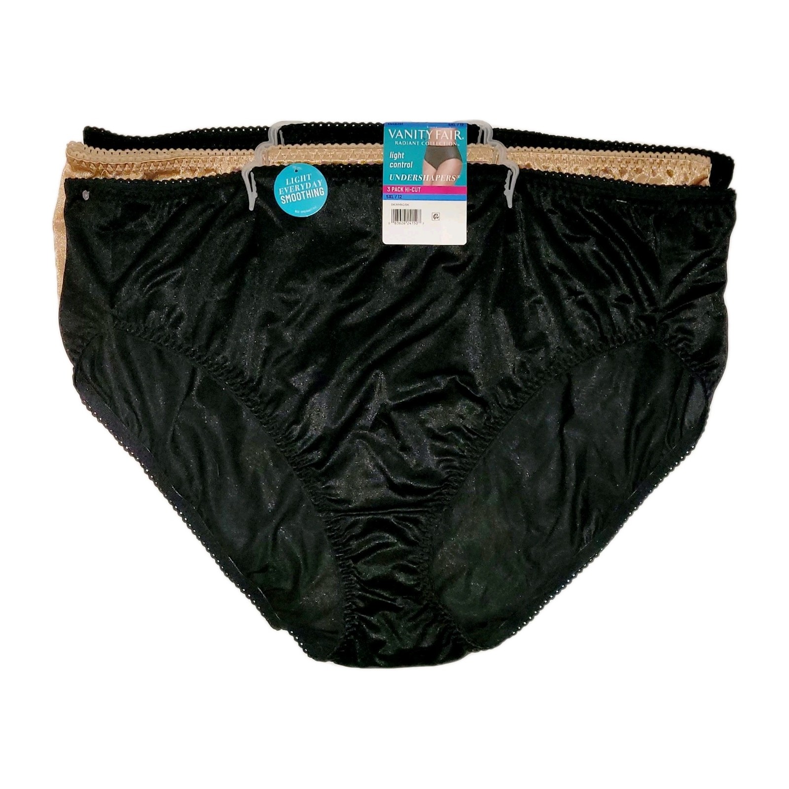 Vanity Fair Radiant Collection Light Control Undershapers, 3 Pack Hi-Cut 5XL